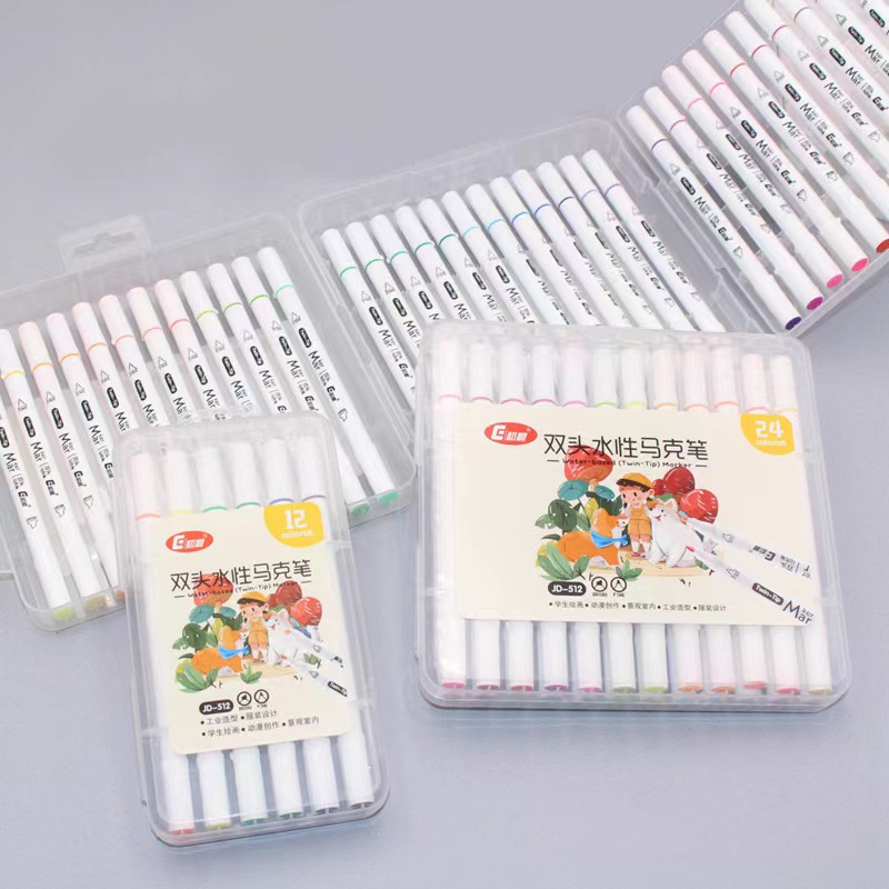 Double-headed water-based marker pens, colored drawing pens, children's art DIY pens Application Scenario