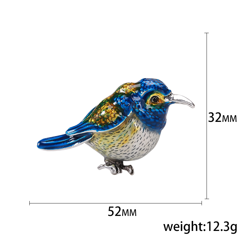 Factory direct sales of creative and light luxury Korean version new best-selling cartoon oil-drip bird light luxury creative retro brooch, simple and fashionable accessory pin in stock Application Scenario