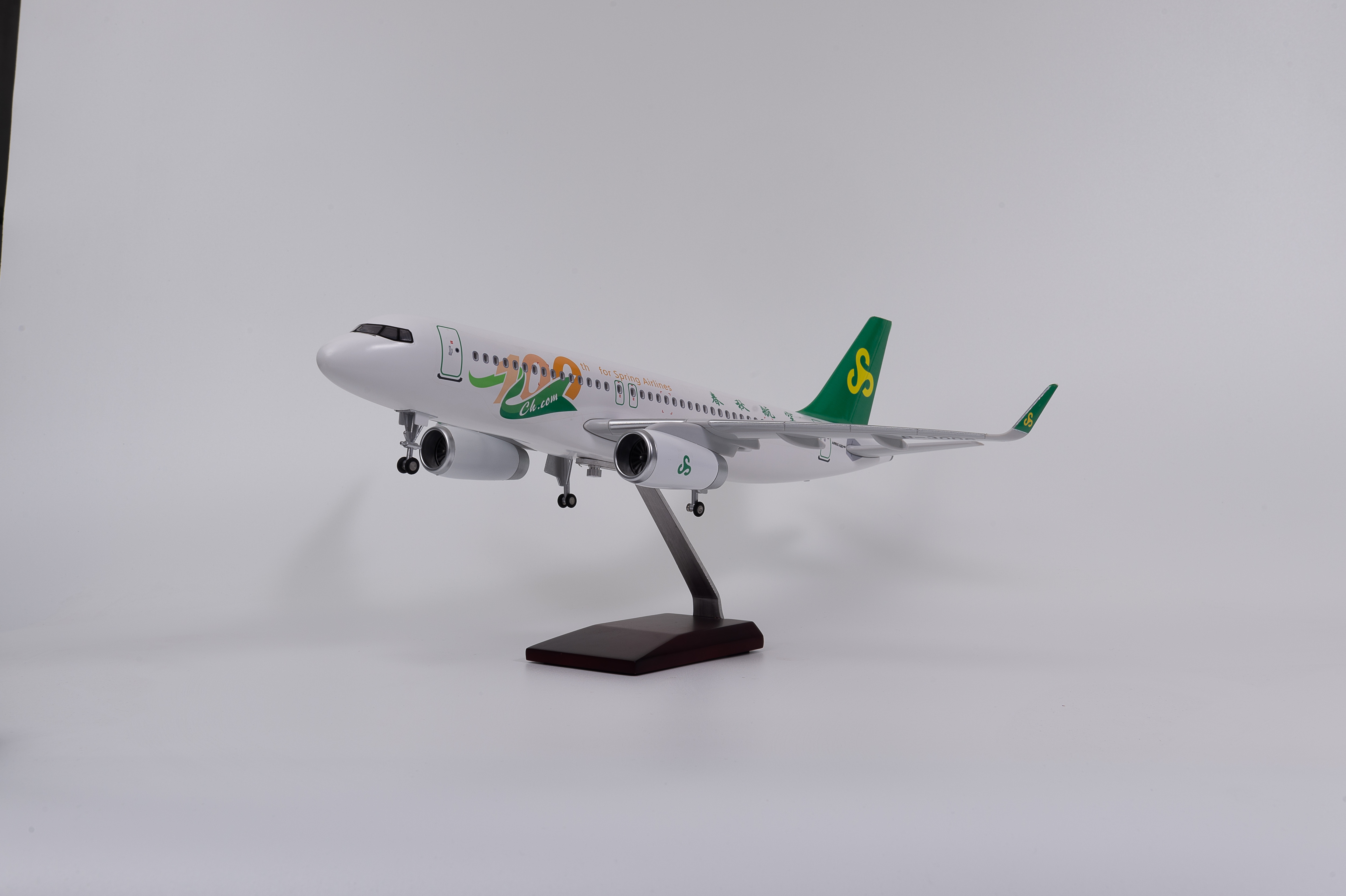 飞机模型（A320中国春秋航空100）仿真飞机模型 ABS合成强化树脂飞机模型 杨柳飞机 航空模型详情图4