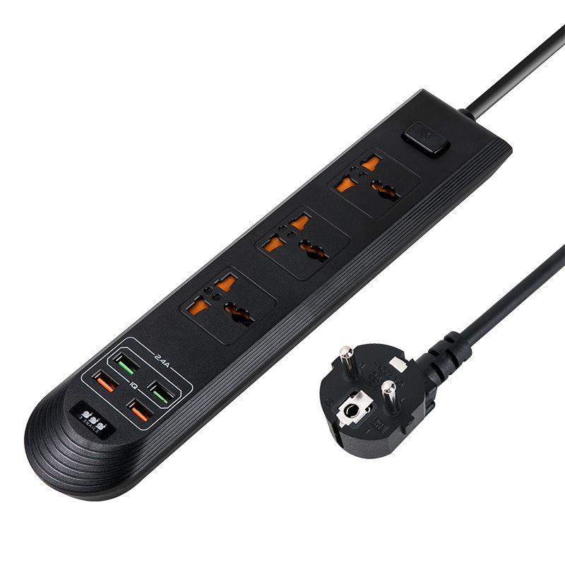 3-port 4USB high-power export safety PC fireproof and flame-retardant material home and office power strip Specification image