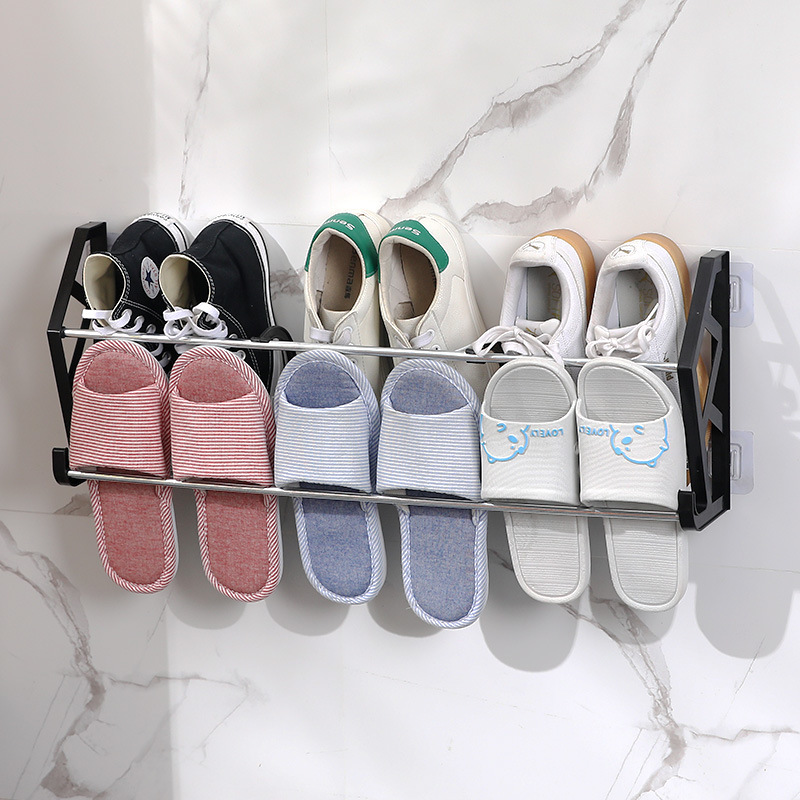 Set up a bathroom slippers rack