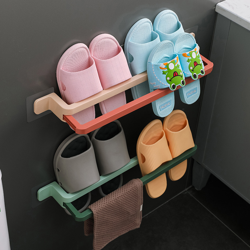 Slipper rack, shoe rack, bathroom storage wonder without drilling Application Scenario