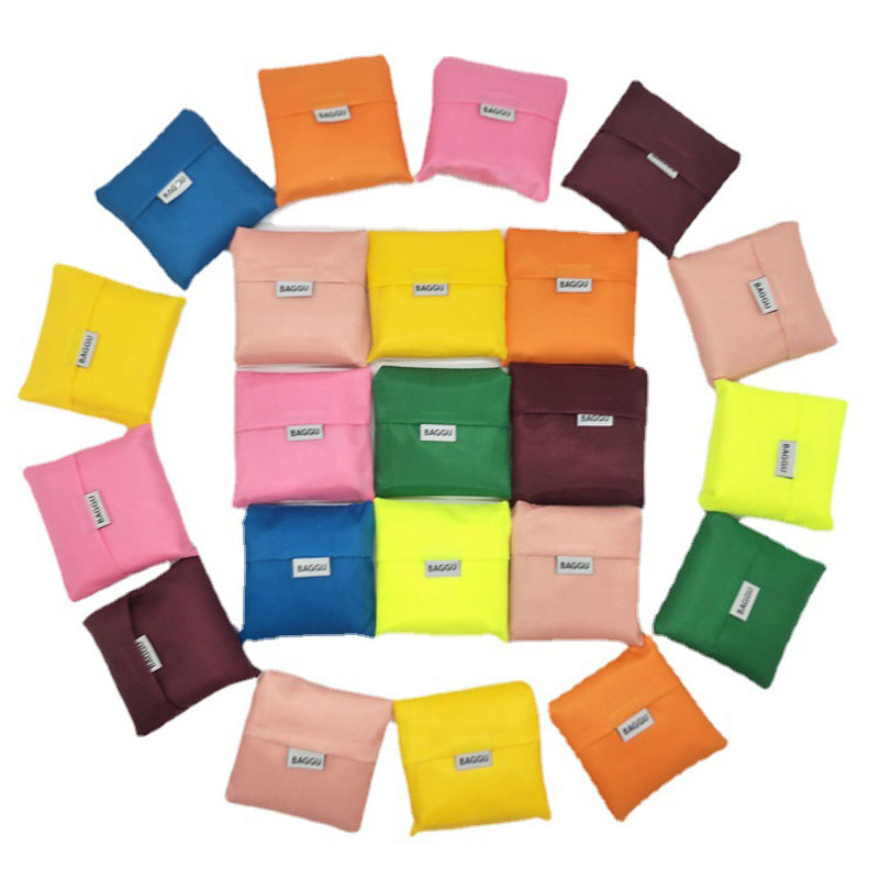 TS折叠购物袋手提袋创意礼品购物袋涤纶 折叠纯色折叠购物袋方包详情图5