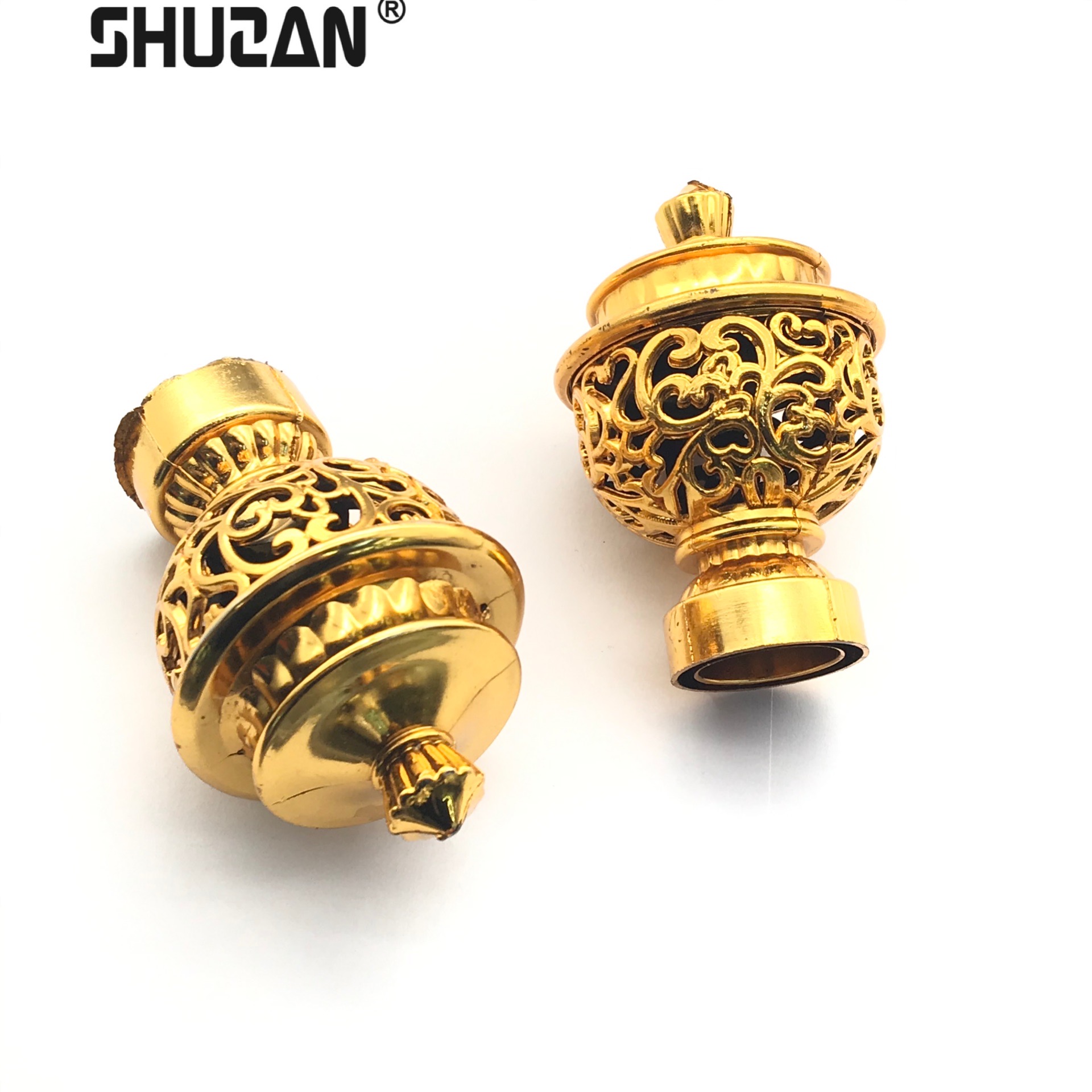 Shuzan European Luxury Curtain Roman rod accessories, retractable door curtain dry plug head Decorative head Factory Direct sales XX brand Type A 003