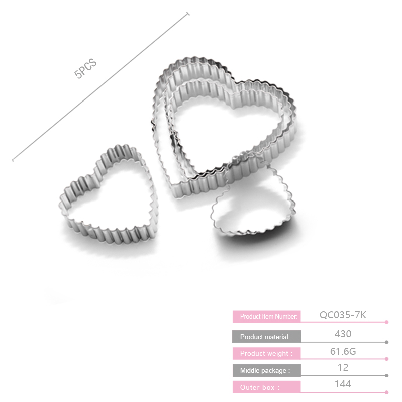 不锈钢/5件套/波浪图形白底实物图