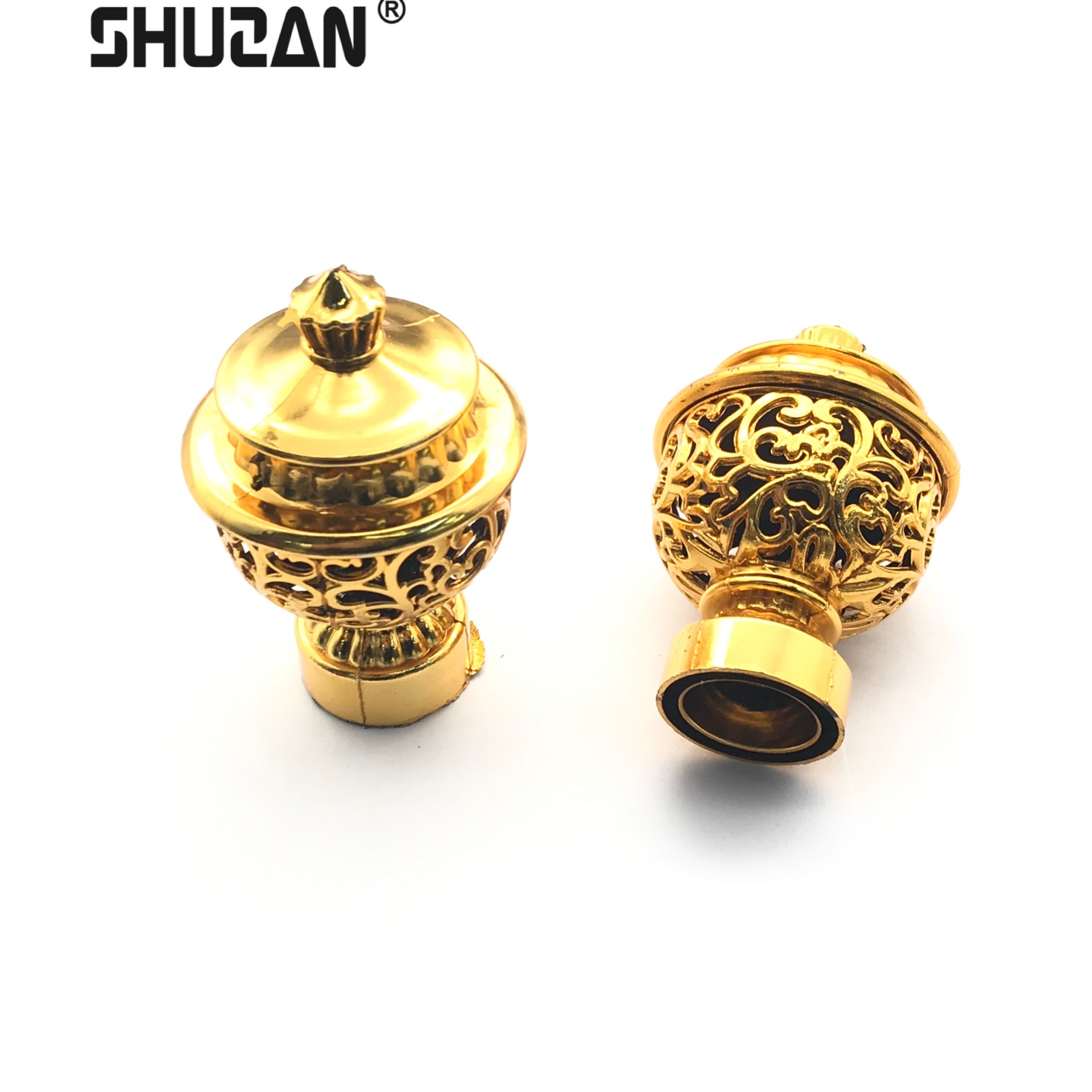 Shuzan European Luxury Curtain Roman rod accessories, retractable door curtain dry plug head Decorative head Factory Direct sales XX brand Type A 003 Application Scenario