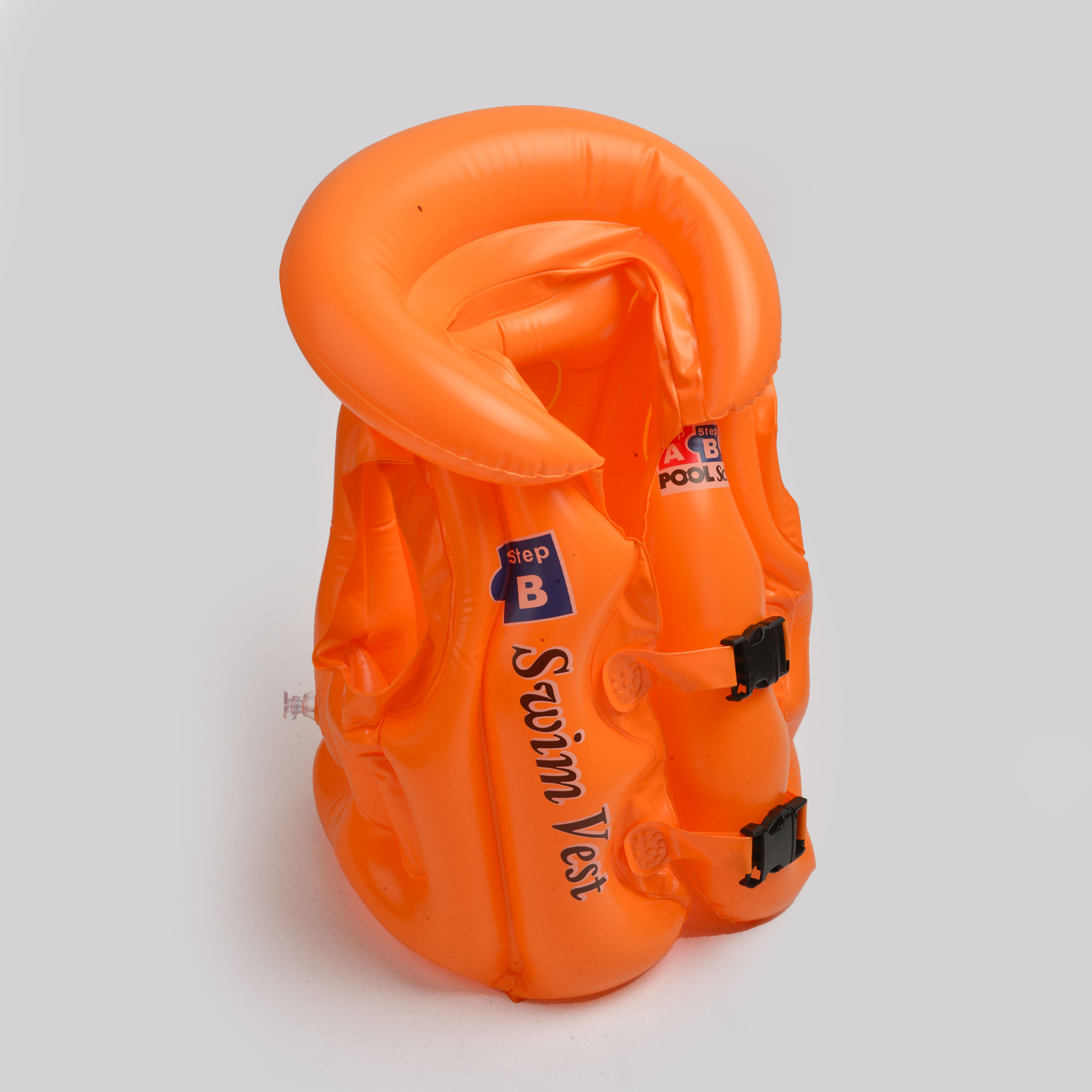 远阳跨境专供充气儿童荧光色泳衣ABC浮力背心游泳装备外贸儿童救生衣pvc