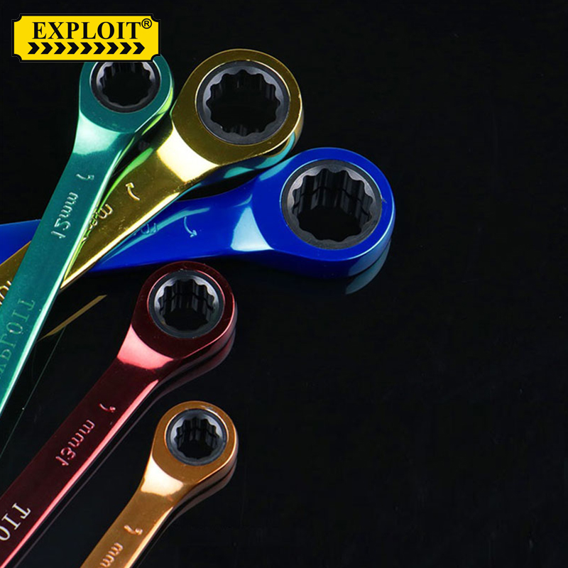 彩色棘轮扳手/固定头扳手/12mm扳手白底实物图