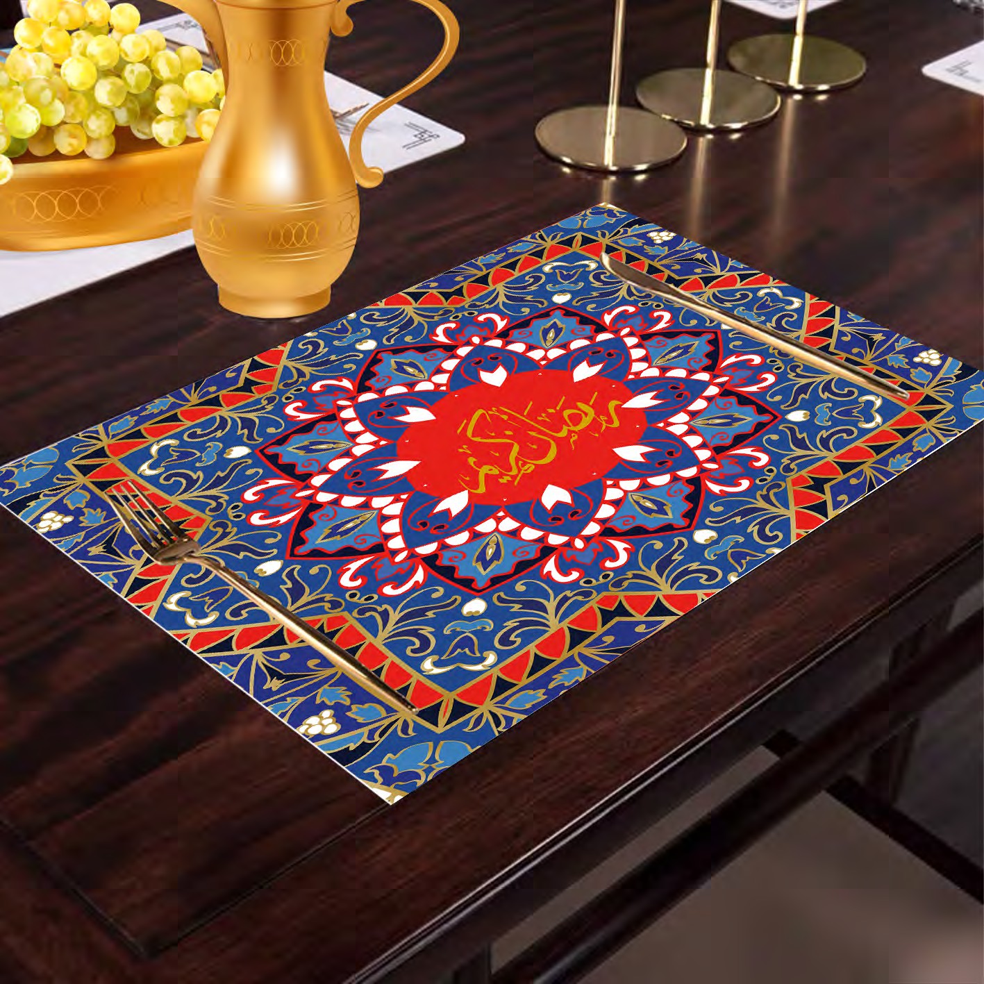 Ramadan festival Muslim American leather heat insulation and water filtration Western placemat 100%Polyster Nordic home creative, personalized and eco-friendly table mat
