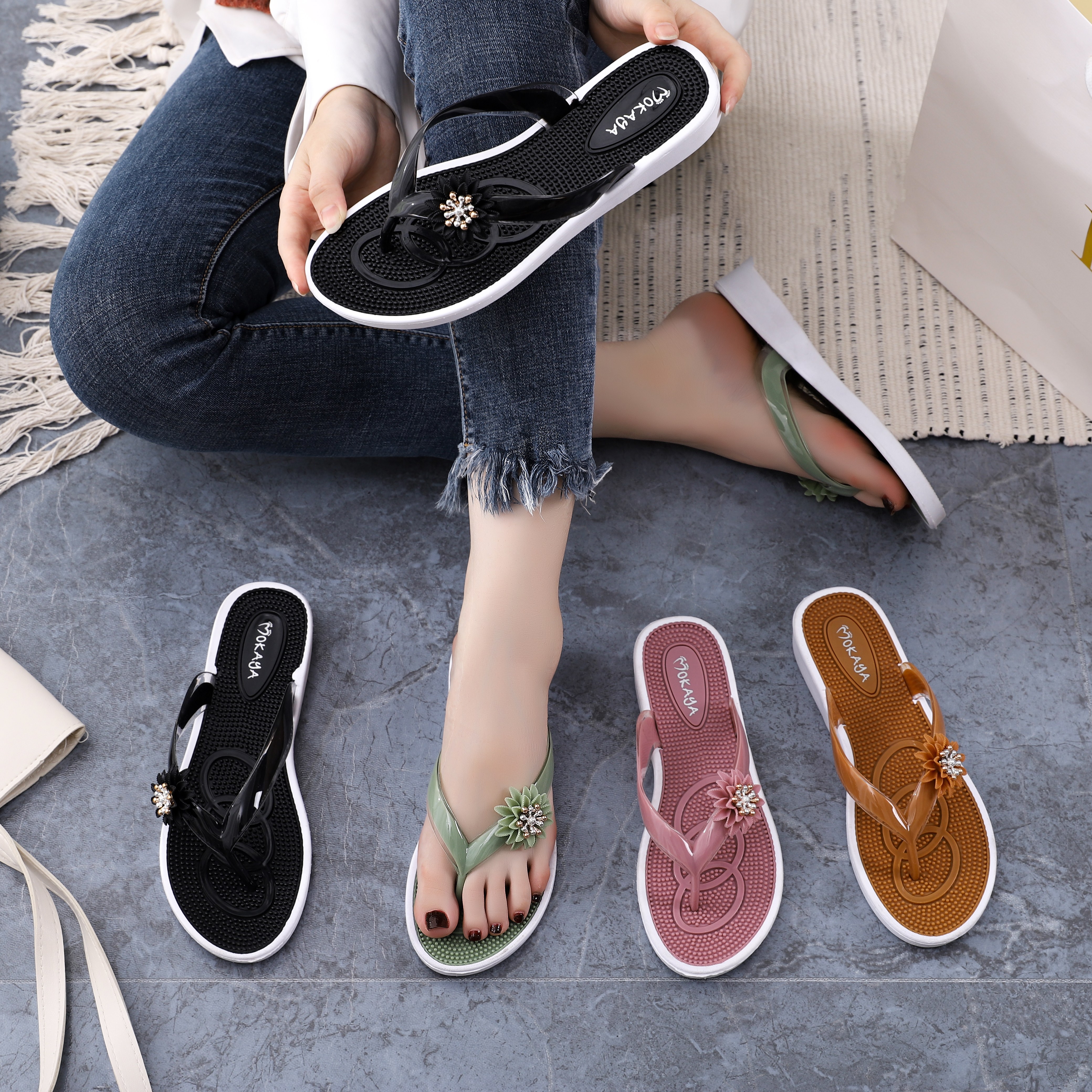 PVC拖鞋/女塑料拖鞋/夹脚拖产品图