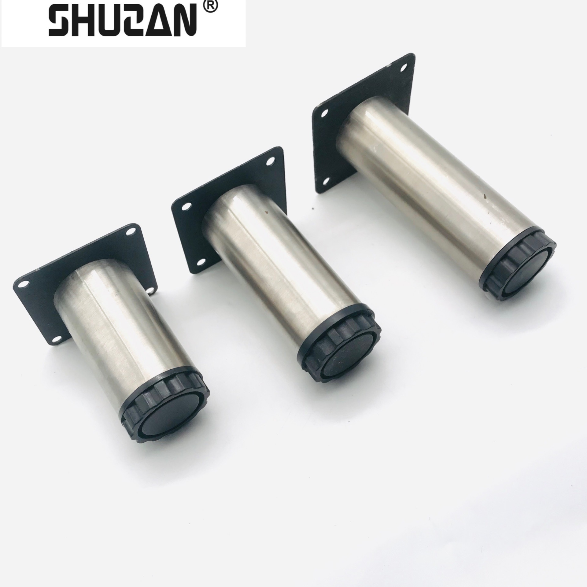 Shuzan stainless steel sofa legs, cabinet legs, high load-bearing adjustable foot pads, cylindrical cabinet legs, stable and durable, full-house custom furniture accessories, model XX 003 Application Scenario