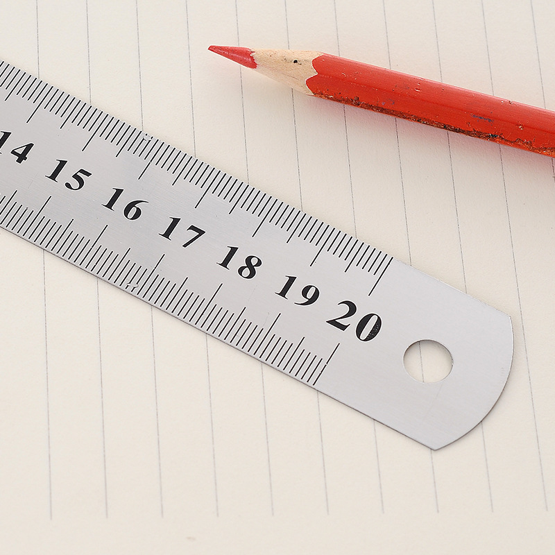 Steel ruler 15cm, stainless steel straight ruler, measuring ruler, office and student supplies Specification image