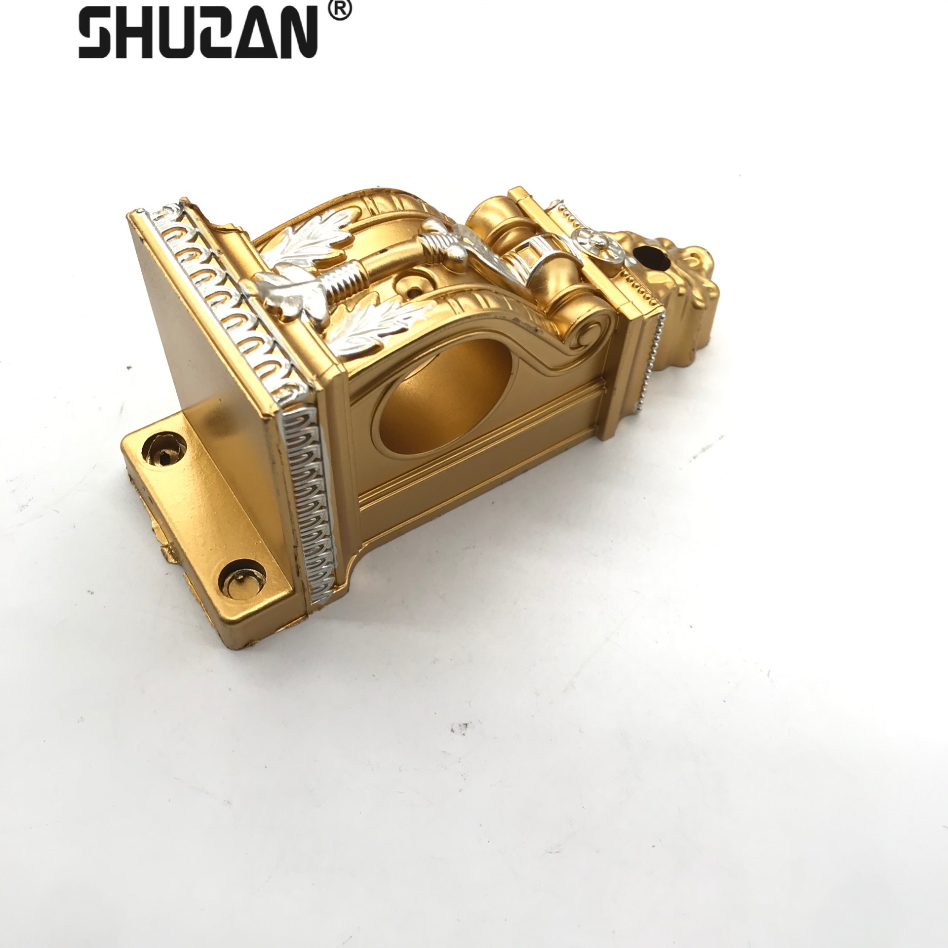 Shuzan curtain Roman rod bracket thickened old single bracket Old-fashioned Roman rod round hole square bottom single bracket bath curtain rod hook XX model furniture Accessories 003