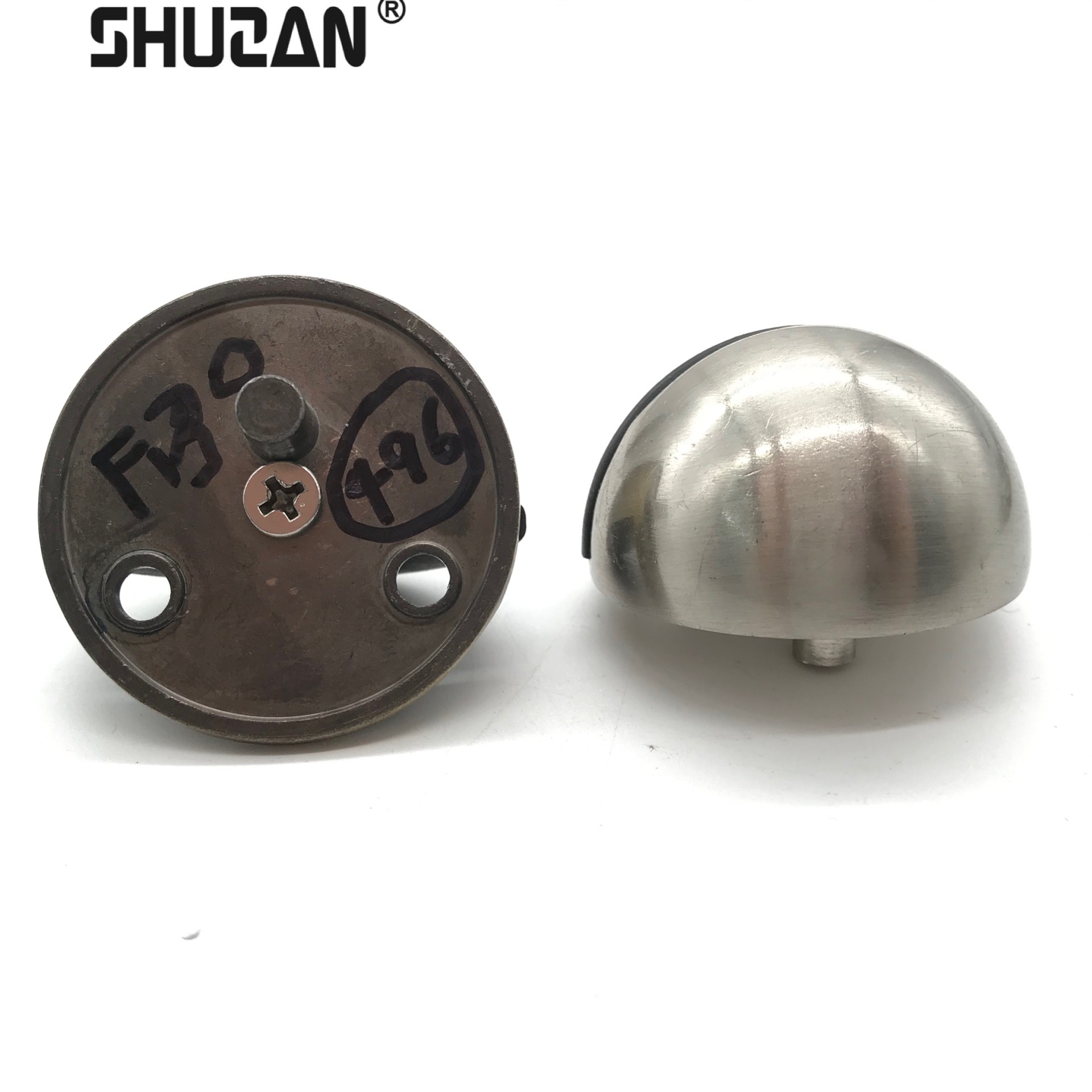 Shuzan silent anti-collision door stop, stainless steel door stop without drilling, bedroom door handle, anti-soil hanging door hardware accessories, ground impact glass door top B202 003 details Picture