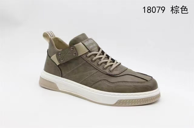 Renben Men's autumn 2022 new style sports shoes, men's breathable white sneakers, leather surface casual sneakers Specification image