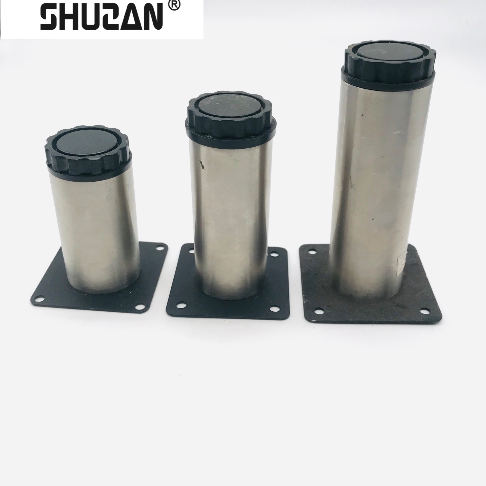 Shuzan stainless steel sofa legs, cabinet legs, high load-bearing adjustable foot pads, cylindrical cabinet legs, stable and durable, full-house custom furniture accessories, model XX 003