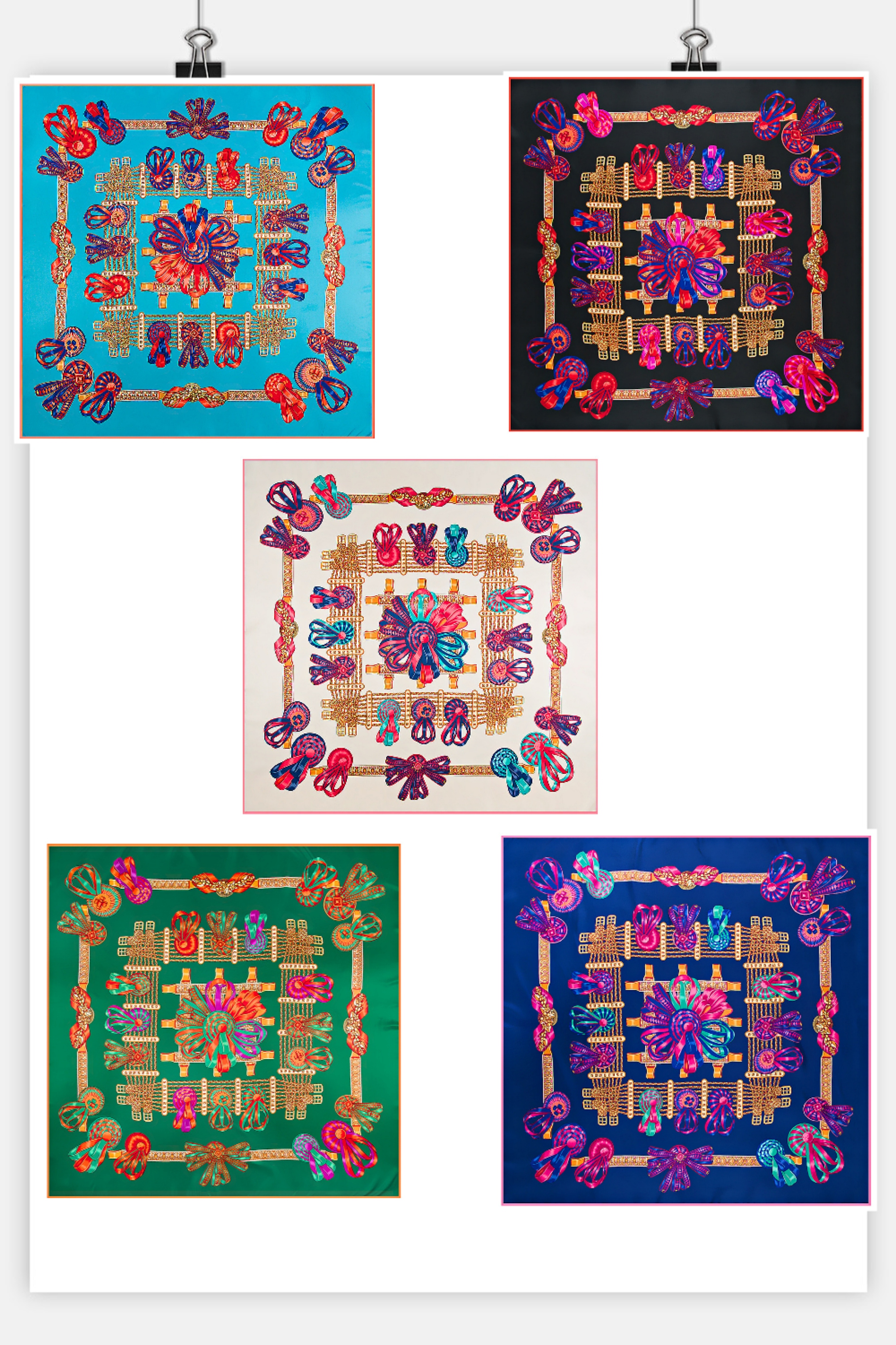2022斜纹绸欧美风链条印花大方巾丝巾批发scarf