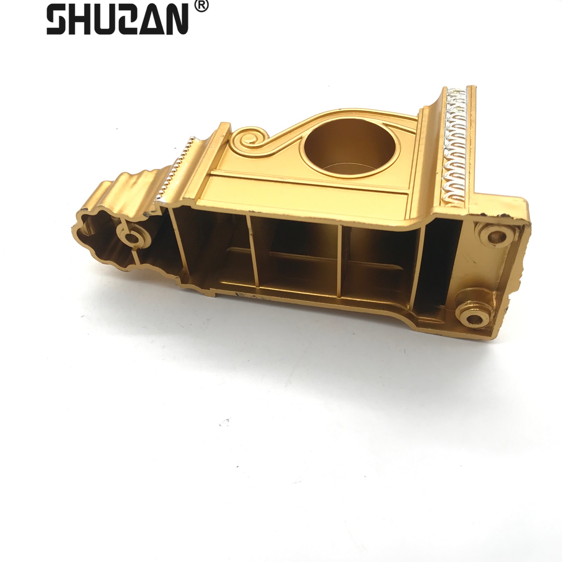 Shuzan curtain Roman rod bracket thickened old single bracket Old-fashioned Roman rod round hole square bottom single bracket bath curtain rod hook XX model furniture Accessories 003 Application Scenario