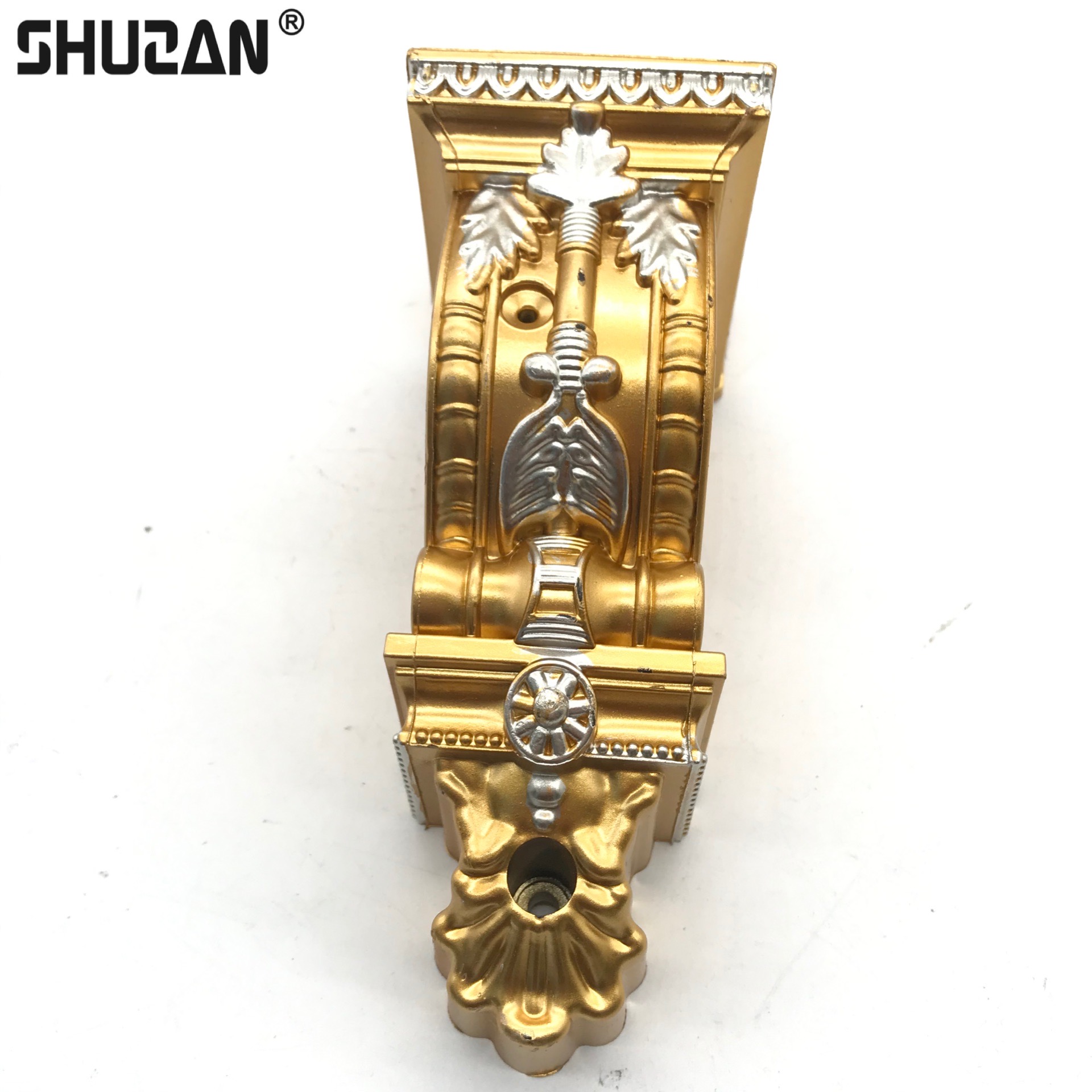 Shuzan curtain Roman rod bracket thickened old single bracket Old-fashioned Roman rod round hole square bottom single bracket bath curtain rod hook XX model furniture Accessories 003 details Picture