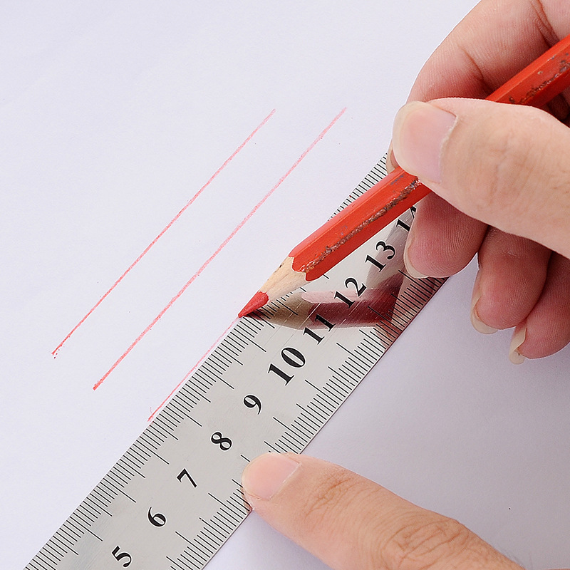 20cm stainless steel ruler and ruler, student office supplies details Picture