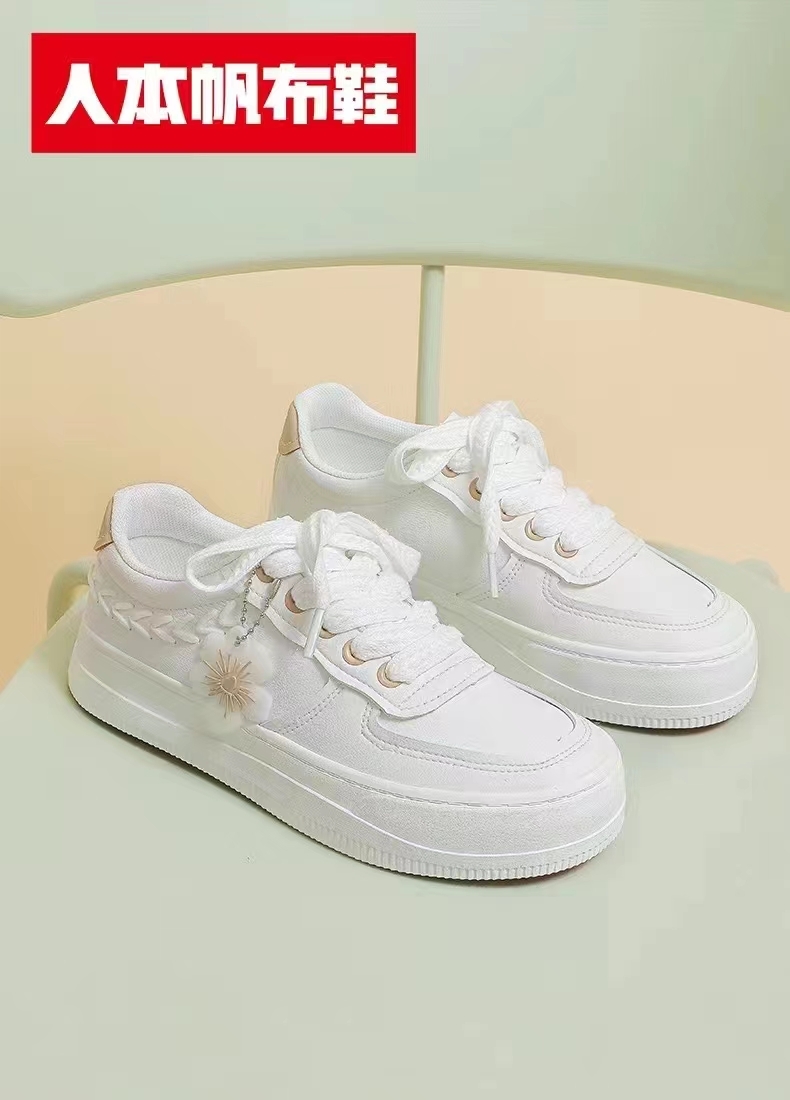 Renben Women's Shoes 33017 Casual white shoes, fashionable and versatile. details Picture