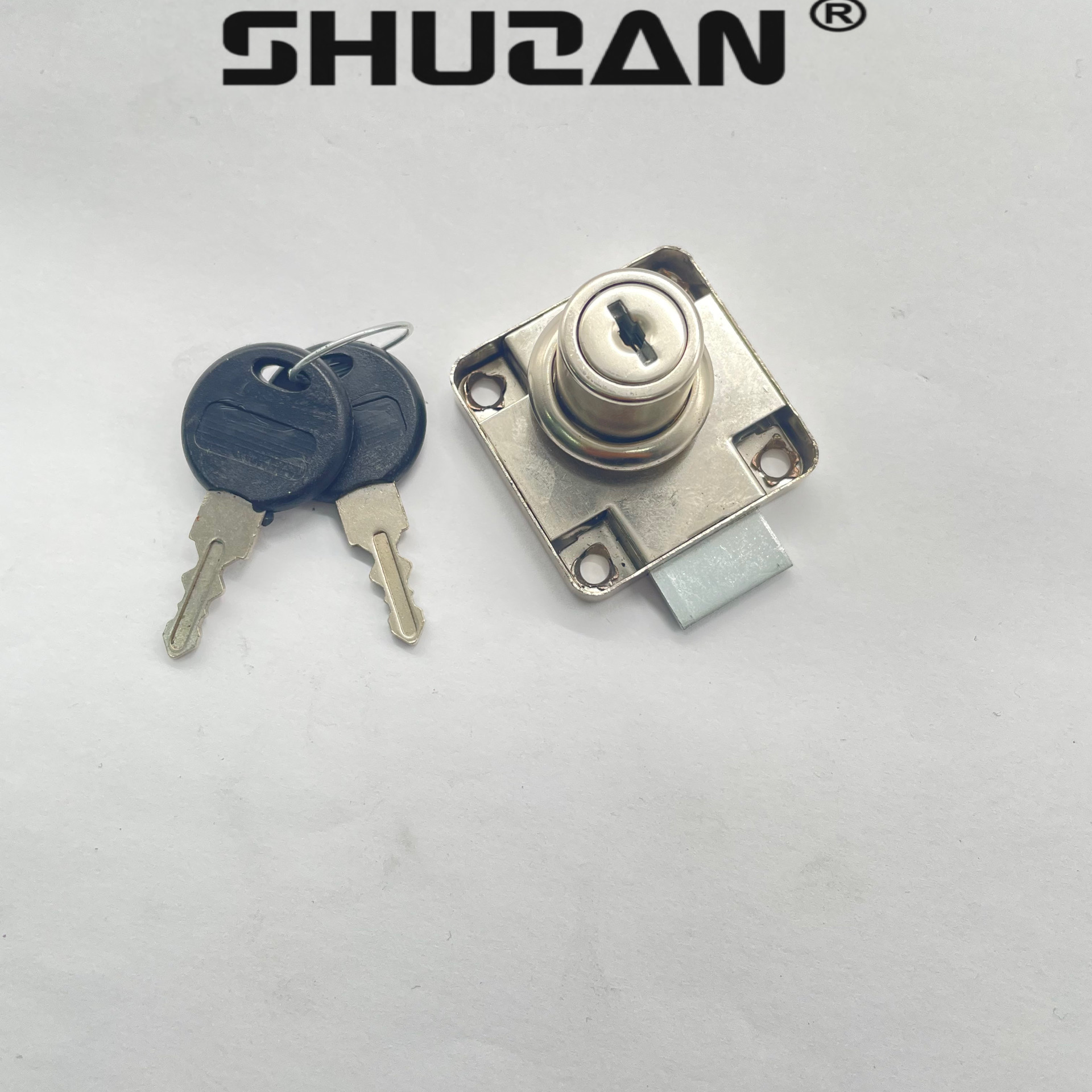 Shuzan computer desk drawer lock, file cabinet lock, furniture and household items, wardrobe door extension, central control pin lock, lock accessories Item Picture