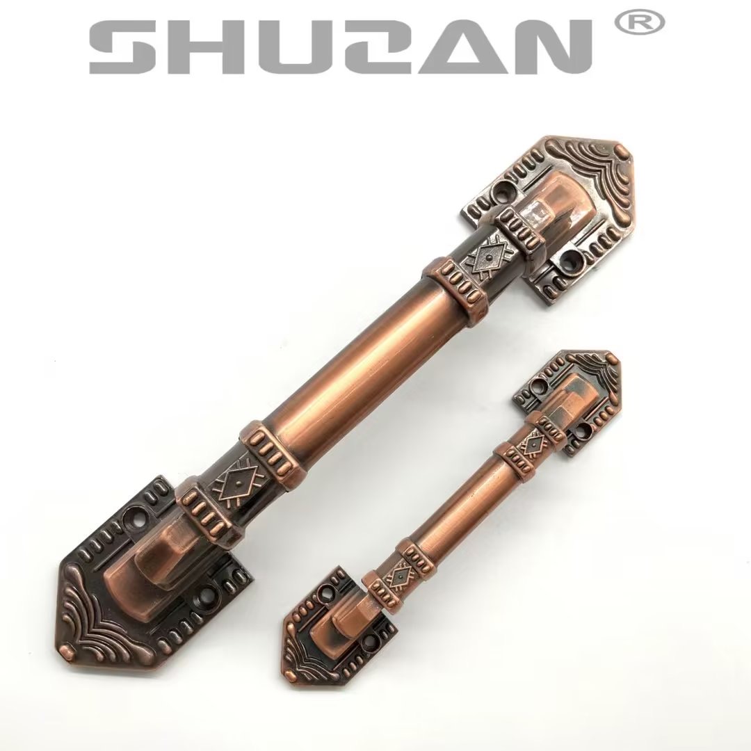 Shuzan pebble handle, aluminum alloy door handle, bronze-colored sliding door, security door, universal wooden door, exposed old-fashioned handle