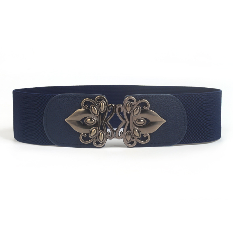It pairs well with a dress for fashionable ladies. The wide waistband with elastic belt is versatile. It is a wide belt decoration for women Item Picture