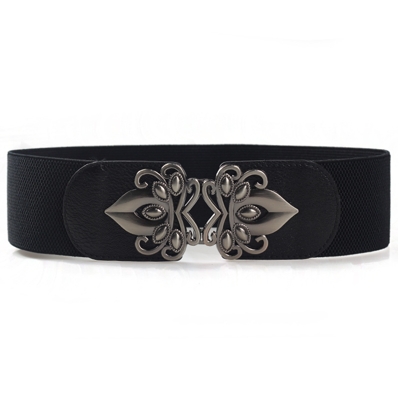 It pairs well with a dress for fashionable ladies. The wide waistband with elastic belt is versatile. It is a wide belt decoration for women Specification image