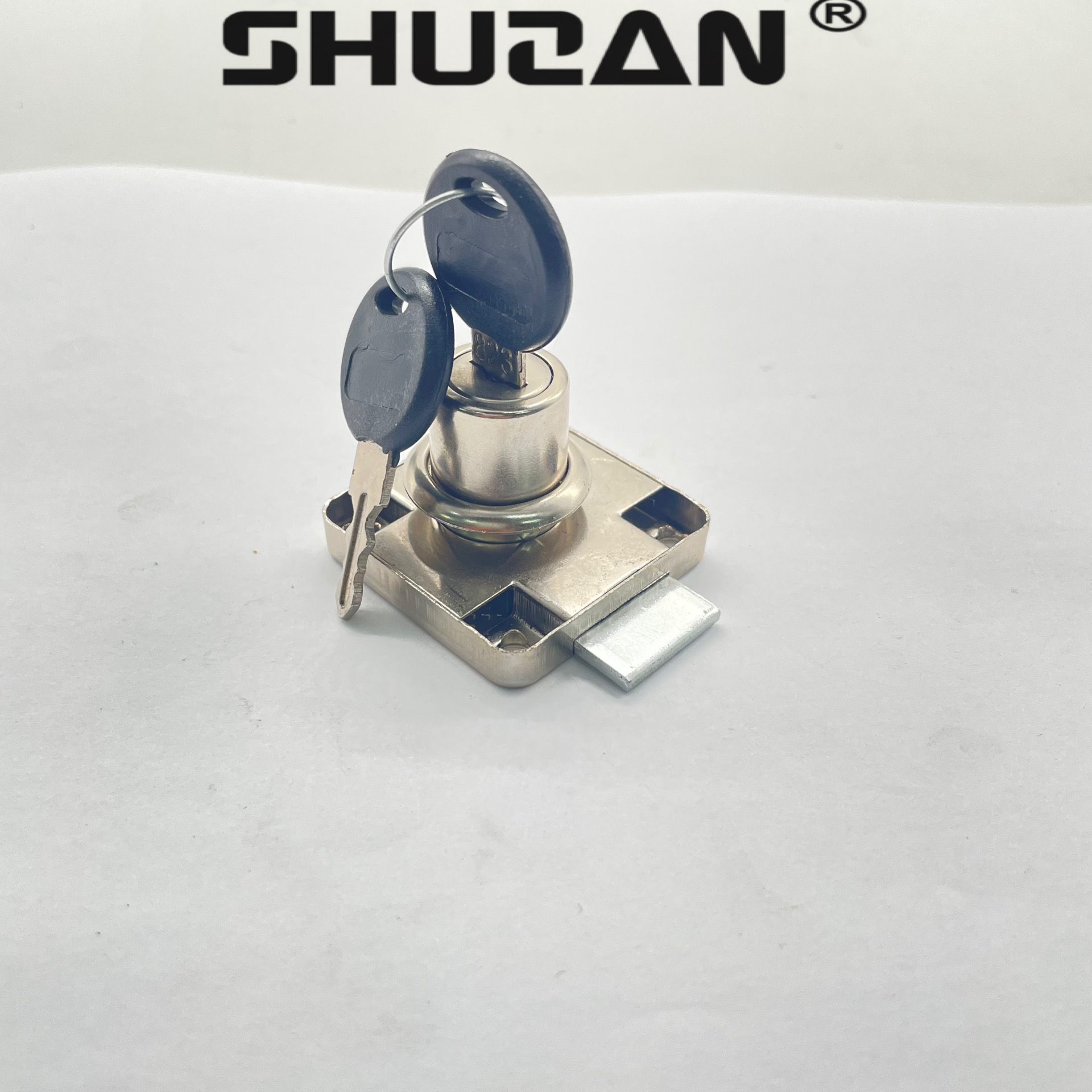 Shuzan computer desk drawer lock, file cabinet lock, furniture and household items, wardrobe door extension, central control pin lock, lock accessories Specification image