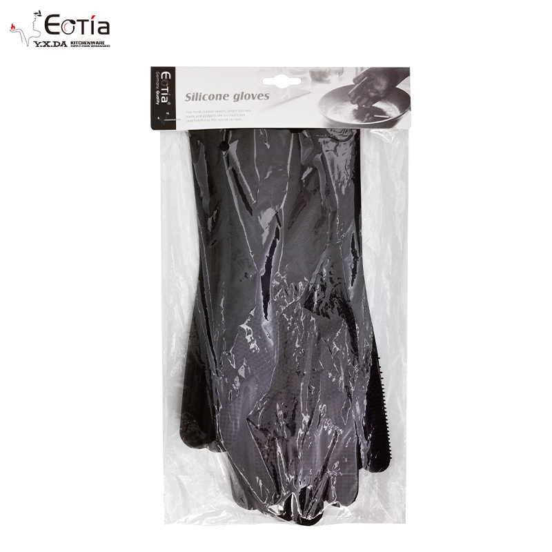 元达厨具eotia欧蒂娅硅胶手套 隔热硅胶洗碗手套 厨房清洁硅胶刷详情图2