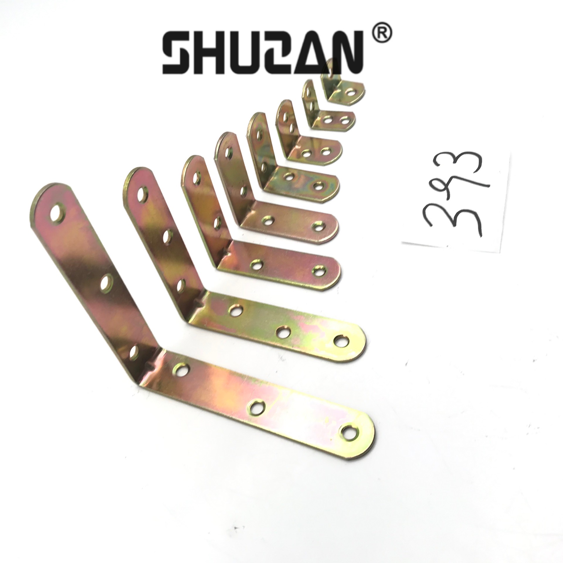 Shuzan rich marca hierro plateado color código de esquina ángulo recto de 90 grados hierro angular fijo soporte tipo L armario muebles conexión fija otros accesorios de hardware general engrosado y duradero 703 003 Specification image