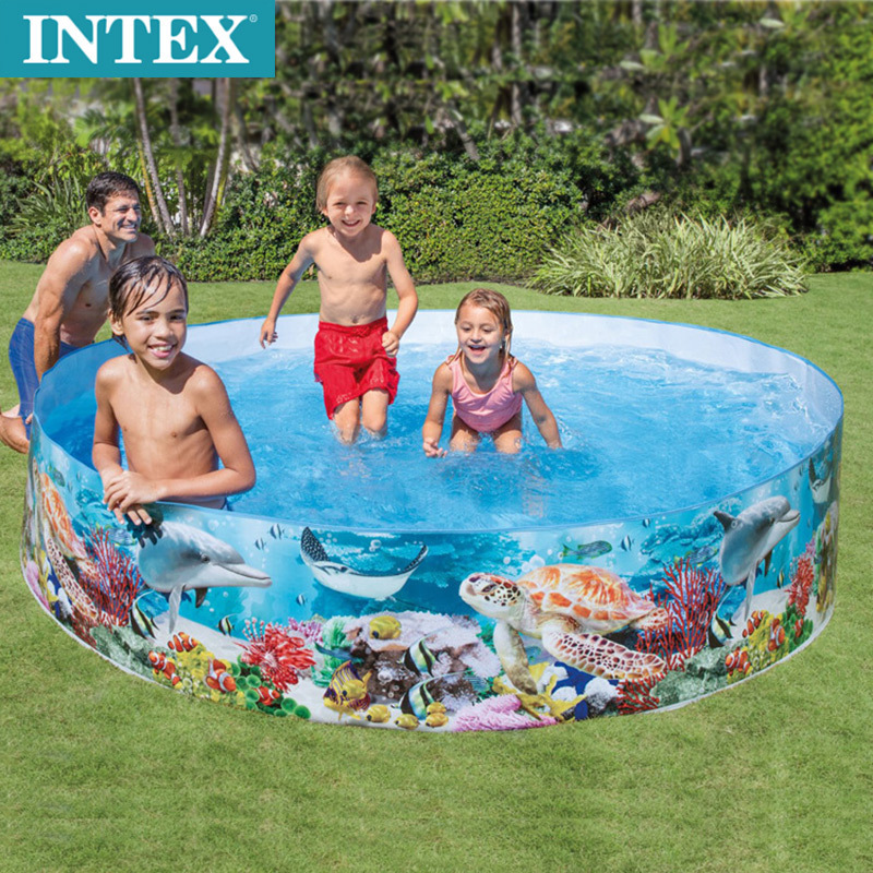 أطفال الأسر المعيشية الذين يسبحون في البرك المطاطية الصلبة في حوض المحيط INTEX58472 Specification image