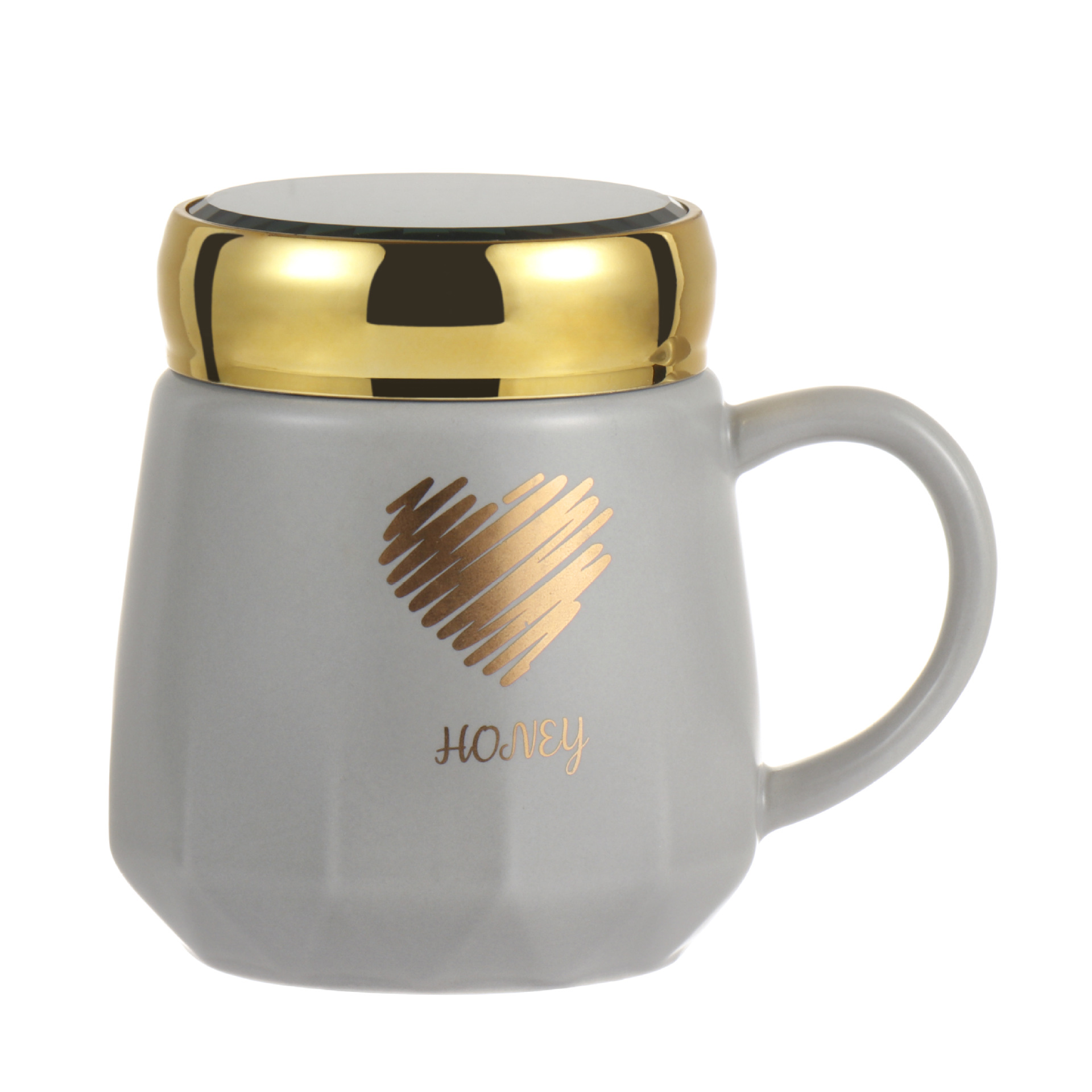 陶瓷杯子马克杯带盖创意情侣早餐牛奶咖啡杯家用男女镜面水杯