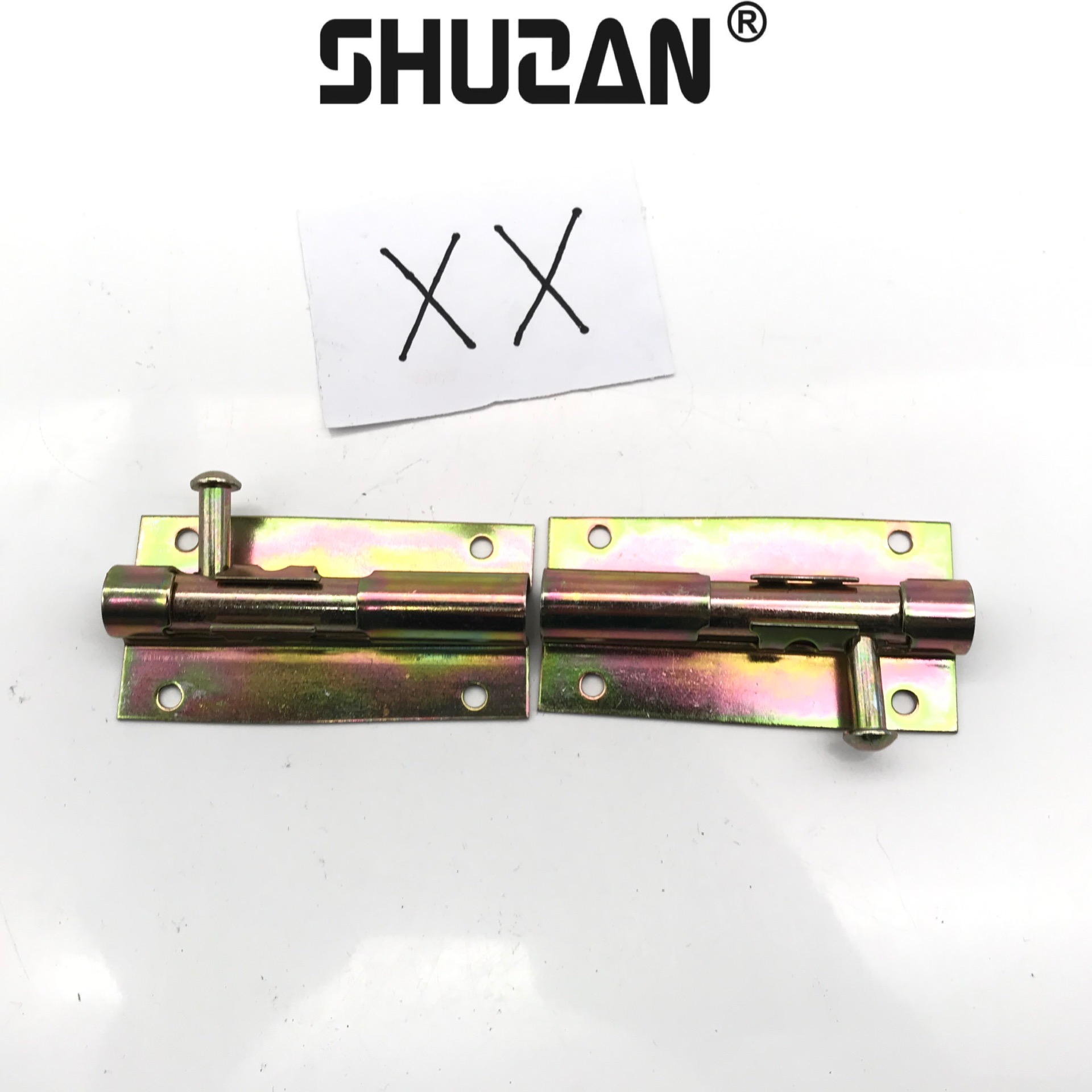 Shuzan pin lock thickened 304 dust-proof device, pin tube wooden door, antique solid door latch, copper pin, mother-and-child door floor plug, dust-proof tube hardware accessories Specification image