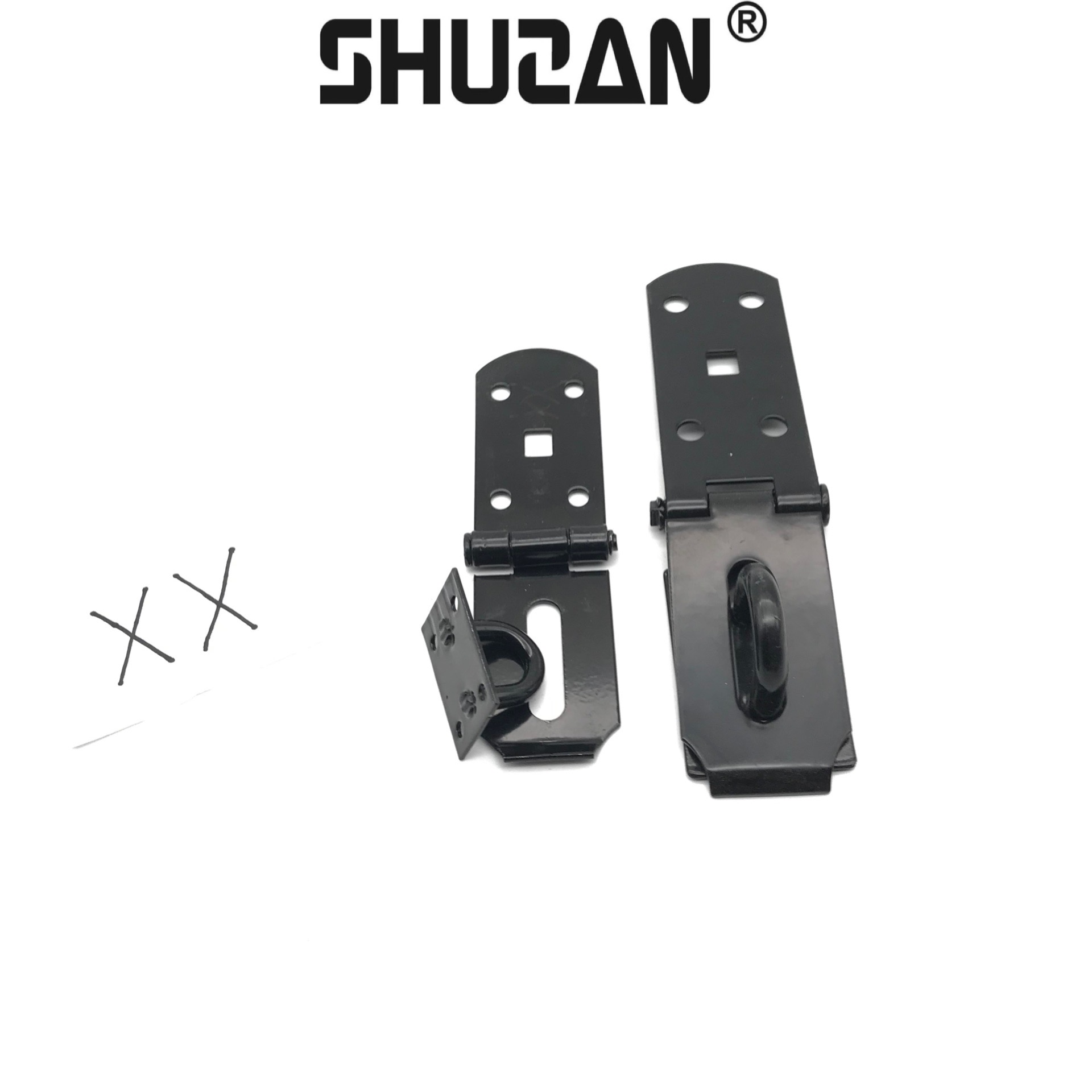 Shuzan anti-theft door lock buckle, stainless steel, black, simple lock plate, latch, door and window accessories, door latch, lock accessories, thickened lock, secure Application Scenario