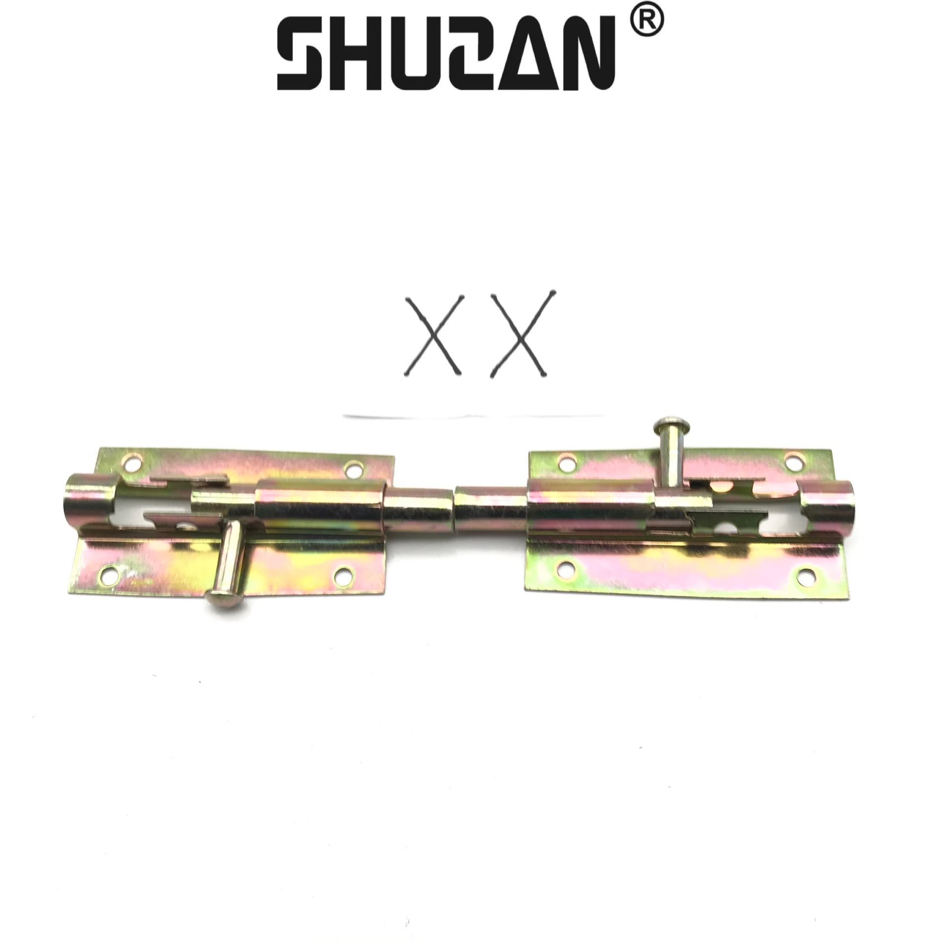 Shuzan pin lock thickened 304 dust-proof device, pin tube wooden door, antique solid door latch, copper pin, mother-and-child door floor plug, dust-proof tube hardware accessories Item Picture