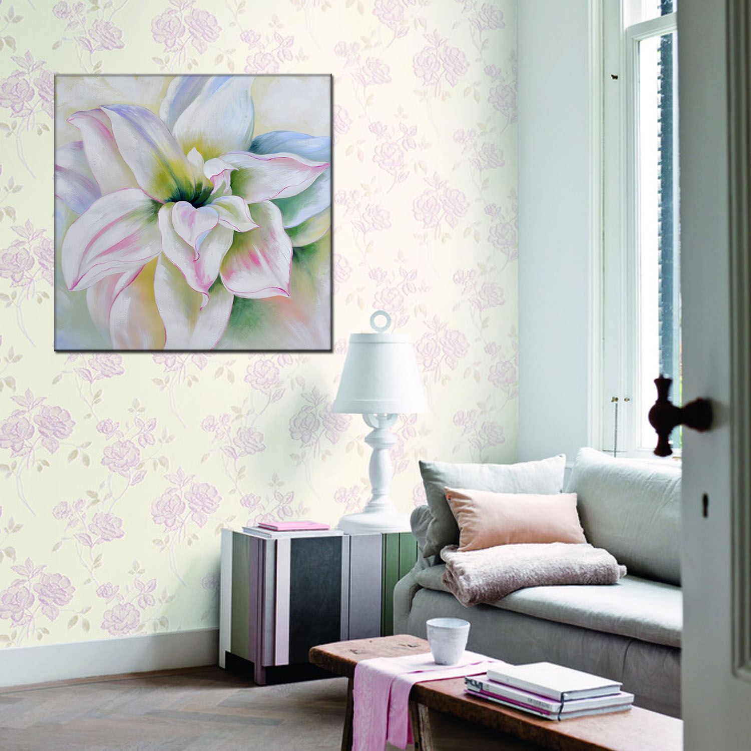 Jiusheng Flower Oil Paintings, Still life Oil Paintings, canvas Paintings, frameless paintings, hotel oil paintings, spray paintings, printed paintings, factory direct sales, decorative paintings, oilpainting, various styles, welcome to customize with samples, large quantities 021 Specification image