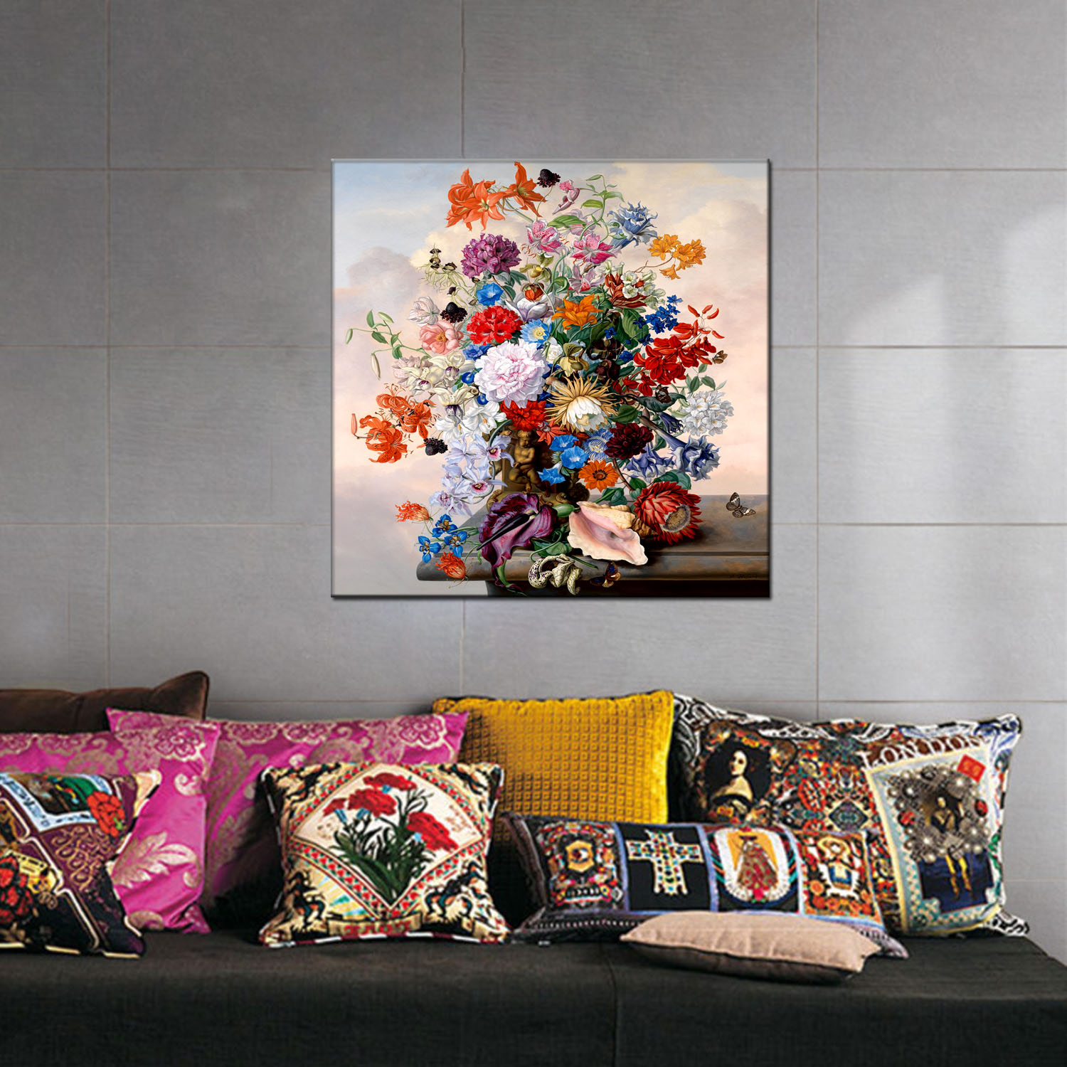 Jiusheng Flower Oil Paintings, still life Oil Paintings, canvas paintings, frameless paintings, hotel oil paintings, spray paintings, printed paintings, factory direct sales, decorative paintings, oilpainting, various styles, welcome to customize with samples, large quantities 020 Specification image