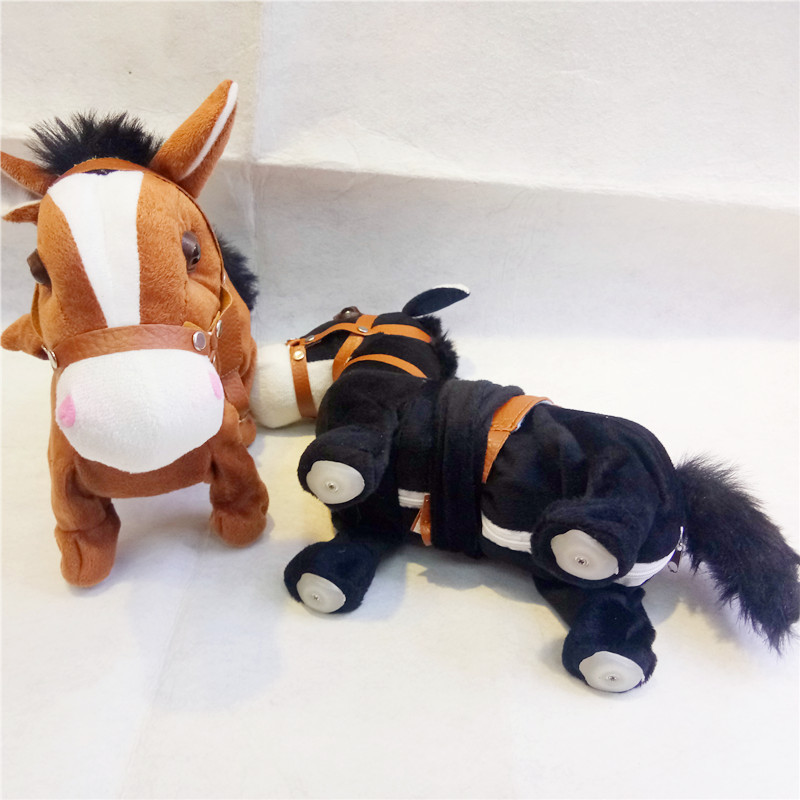The new internet-famous best-selling electric plush toy, the brown horse with a leash that can walk and play music, is from the brand HNR419 Application Scenario