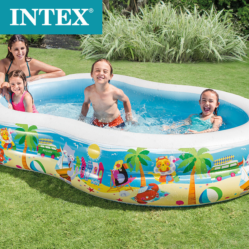 وتقيم أحواض الأطفال الإبداعية في أحواض السباحة العائلية في حوض السباحة الهوائي (INTEX 56490) details Picture