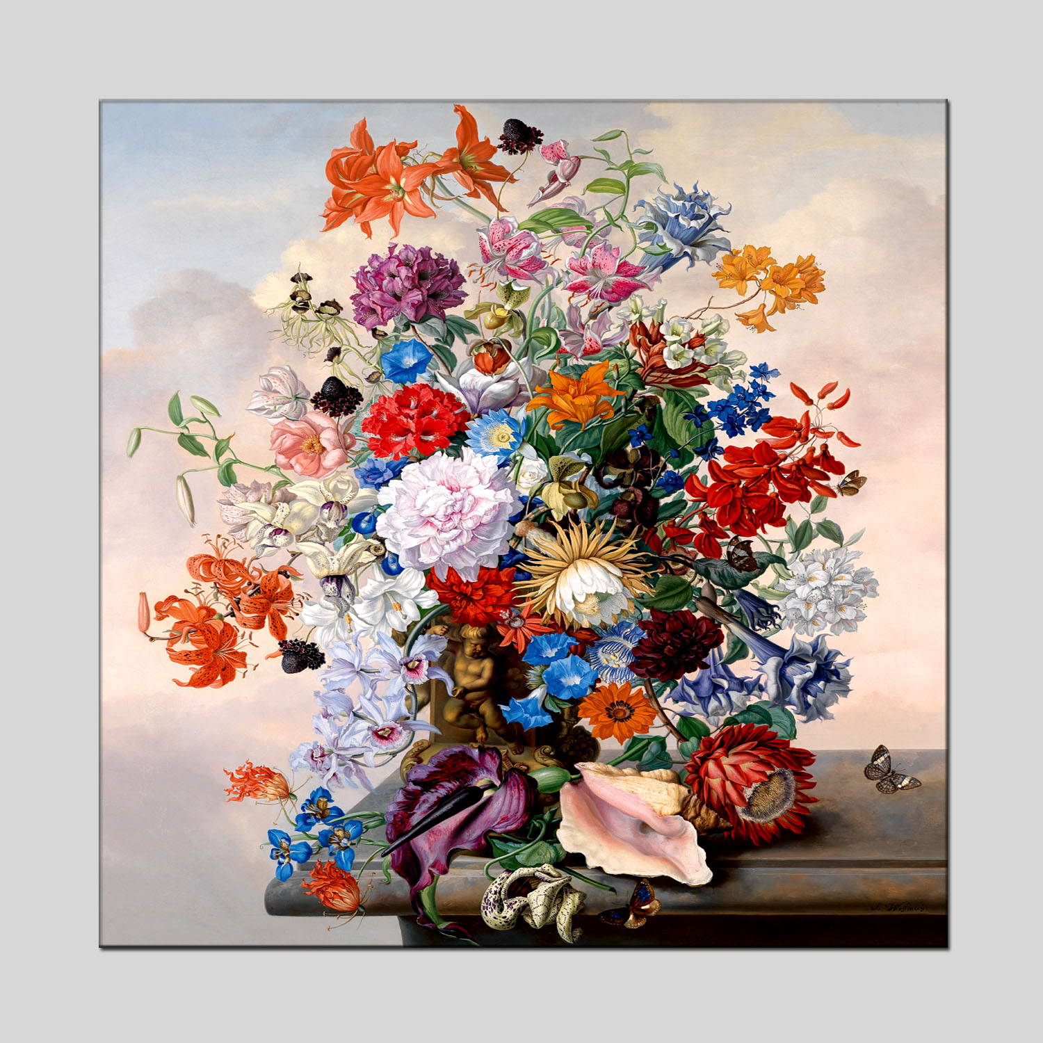 Jiusheng Flower Oil Paintings, still life Oil Paintings, canvas paintings, frameless paintings, hotel oil paintings, spray paintings, printed paintings, factory direct sales, decorative paintings, oilpainting, various styles, welcome to customize with samples, large quantities 020 details Picture