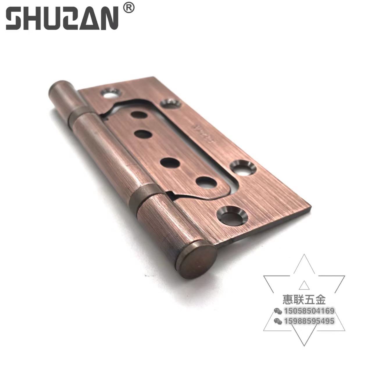 Shuzan 4-inch stainless steel mother-and-child hinges without slotting hydraulic torque hinges for doors, Windows, furniture and wood hardware support hinges Specification image