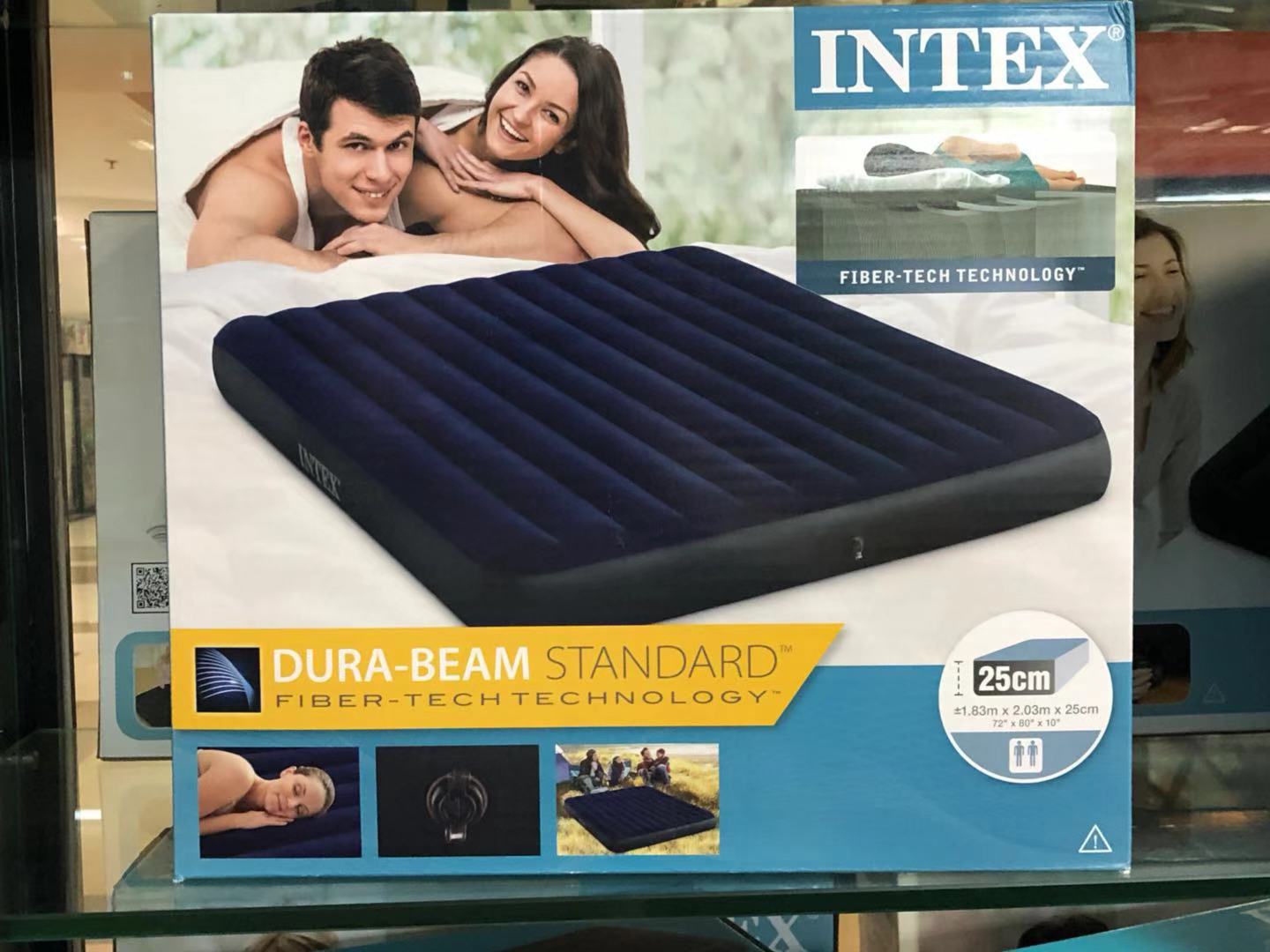 INTEX 64755 深蓝色植毛线拉空气床特大充气床垫详情图3