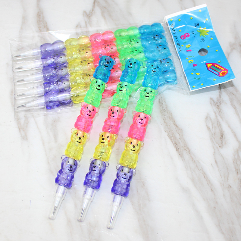 Creative student stationery: 5 animal-shaped building block pencils details Picture