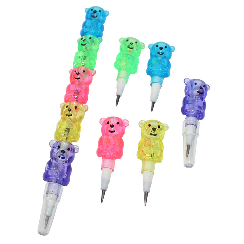Creative student stationery: 5 animal-shaped building block pencils Application Scenario