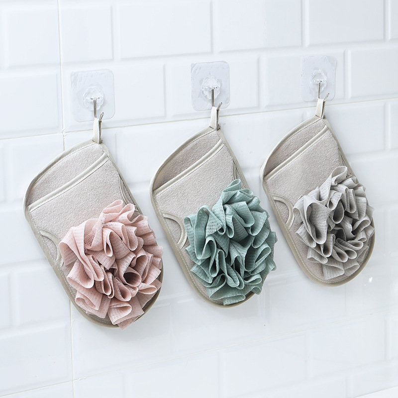 Bath scrubbing gloves details Picture