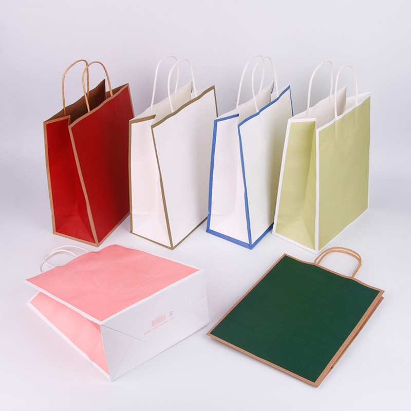 Takeout packaging hand-held paper bags, shopping mall kraft paper bags Specification image