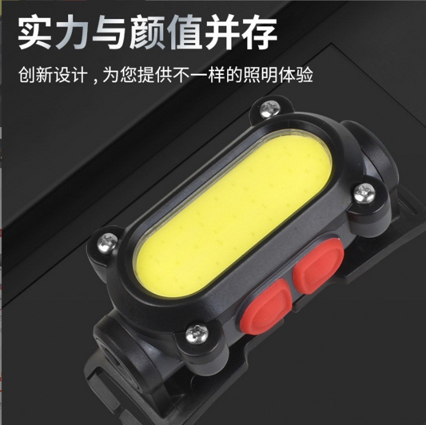 跨境新款LED头灯 COB强光USB充便携式电筒 户外骑行夜跑钓鱼头灯详情图3