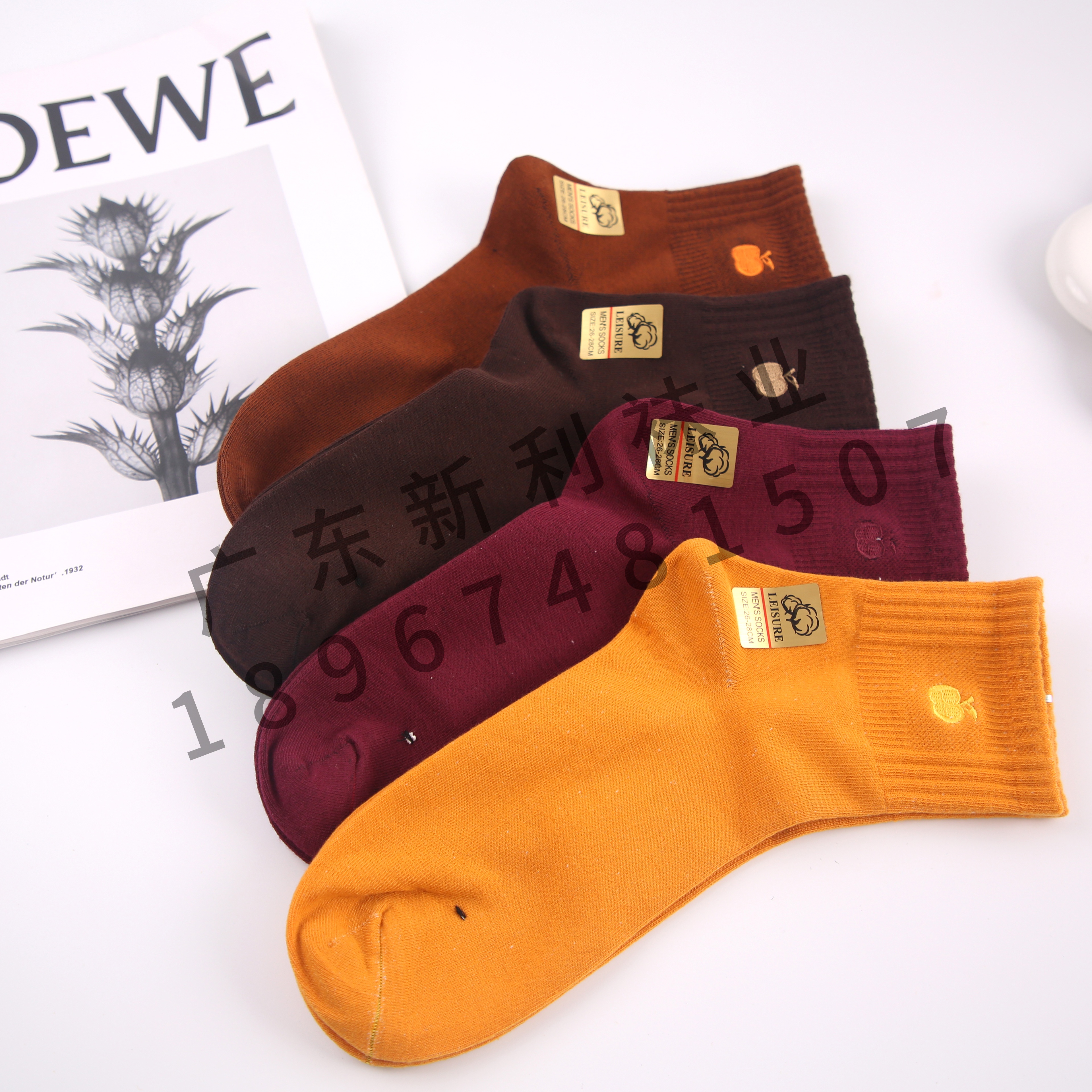 运动、休闲棉袜实物图